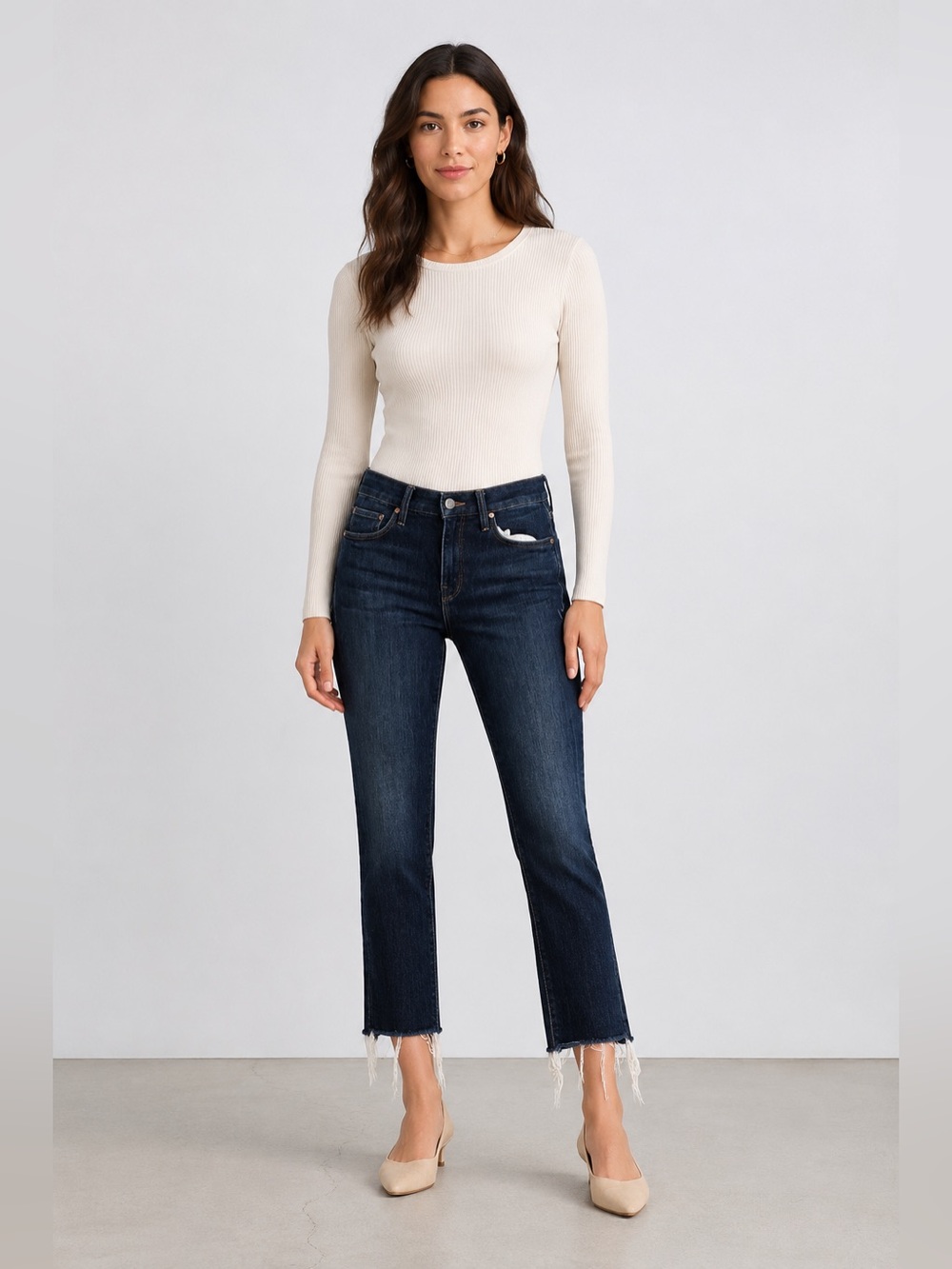 MOTHER Jeans The Looker Ankle Fray Stretch Denim Women's Size 25 USA Jeans